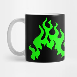 Green Hotrod Flames Mug